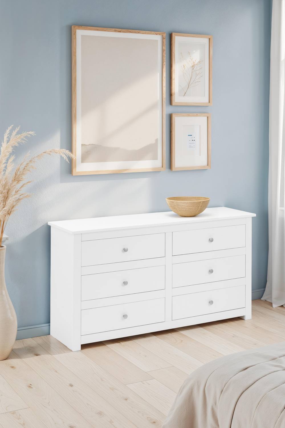 Julian Bowen Radley 6 Drawer Wide Chest in White