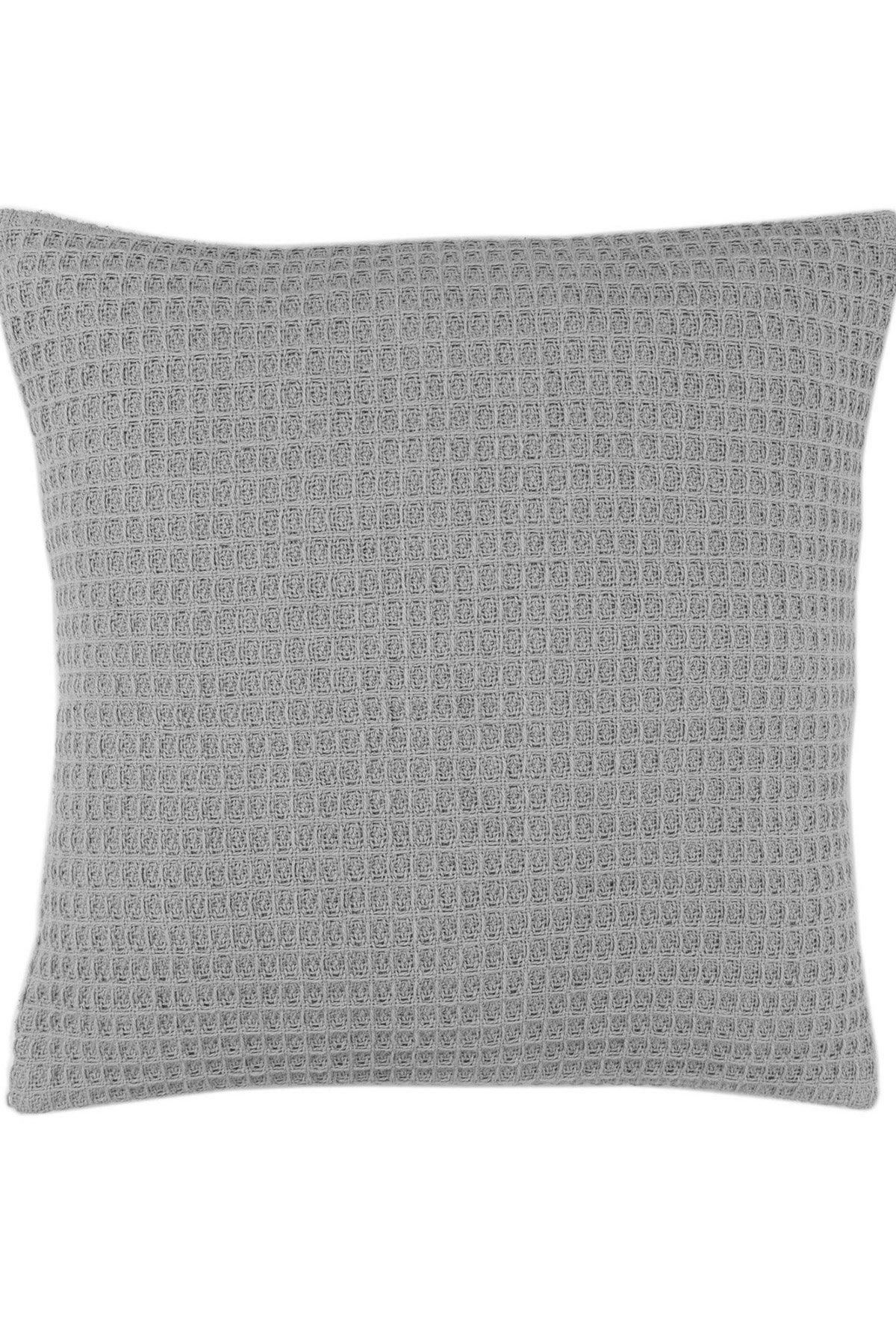 Appletree 'Bruges' Filled Cushion With Geo Waffle Texture in Silver