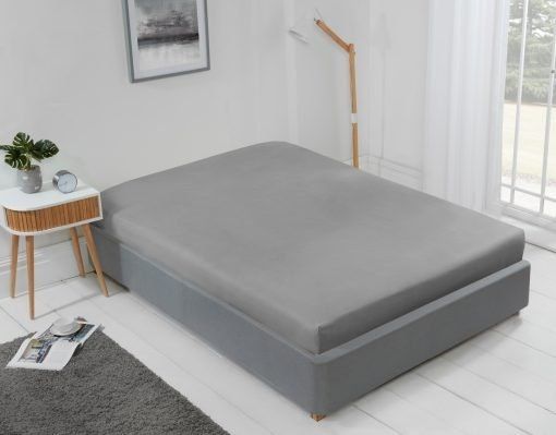 New Edge Blinds 400 Thread Count Cotton Collection Extra Deep Fitted Sheet in Grey