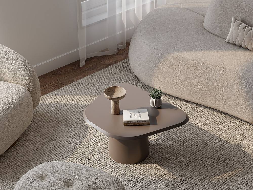 Vente-unique Metal Coffee Table - Taupe - ZINARA in Brown