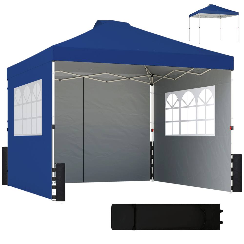 OUTSUNNY Pop Up Canopy Waterproof Height Adjustable 3 x 3 (m) in Blue 2