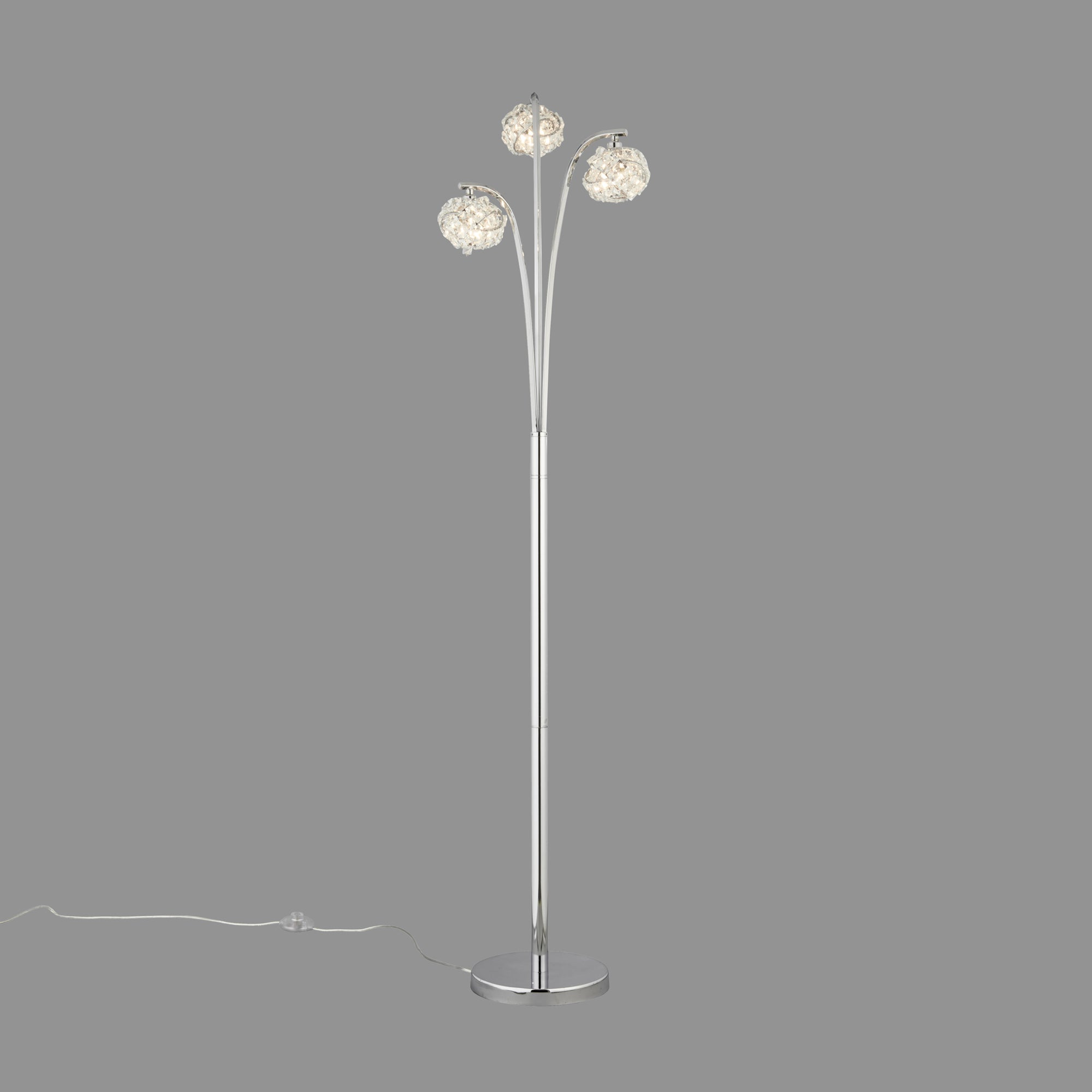 Cecilie 3 Arm Chrome Floor Lamp Chrome