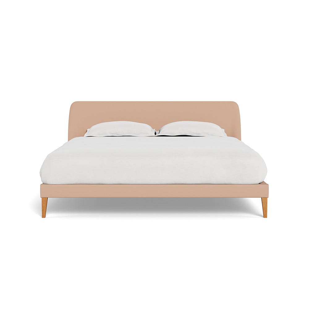 Heal's Wallis Bedstead Super King Capelo Linen-Cotton Rosedale Stained Oak Feet