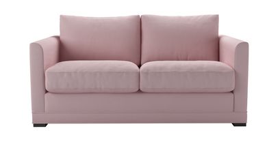 Aissa 2 Seat Sofa Bed in Powder Pink Brushed Linen Cotton - sofa.com