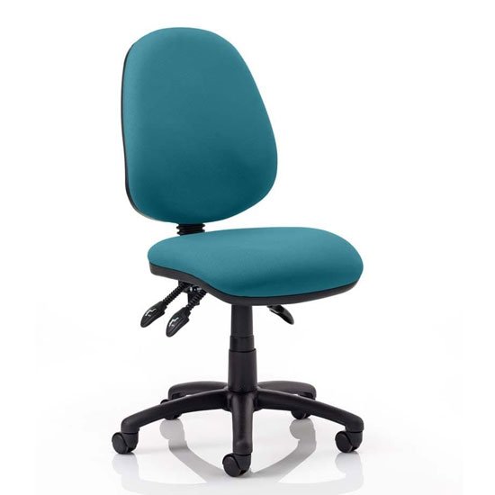 Luna III Office Chair In Maringa Teal No Arms