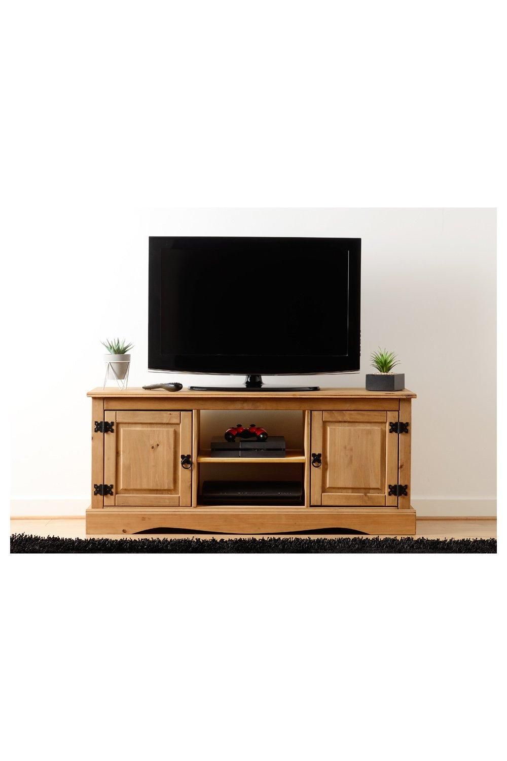 Seconique Corona 2 Door 1 Shelf Flat Screen TV Unit in Natural