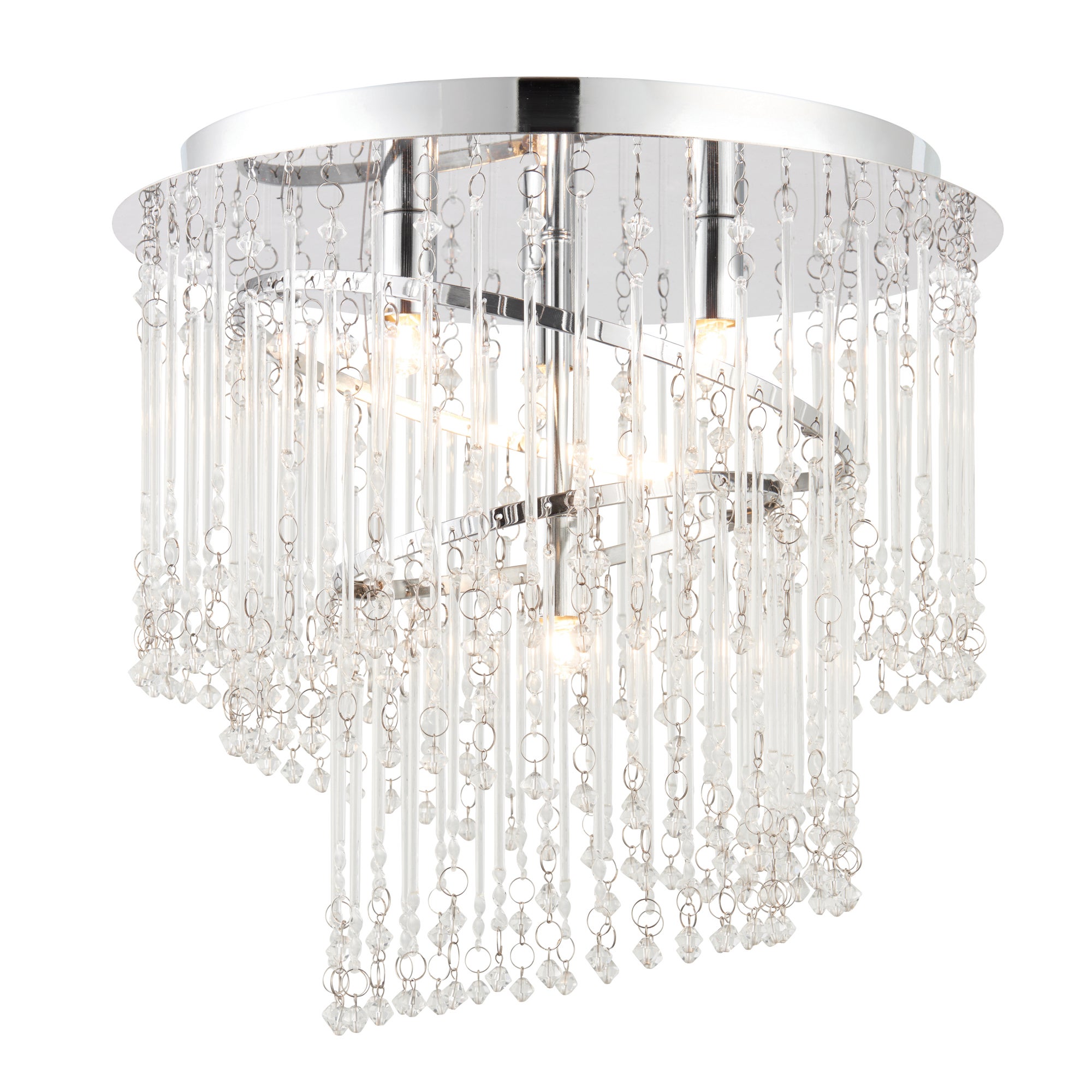 Vogue Camile 4 Light Spiral Flush Ceiling Fitting Chrome Chrome