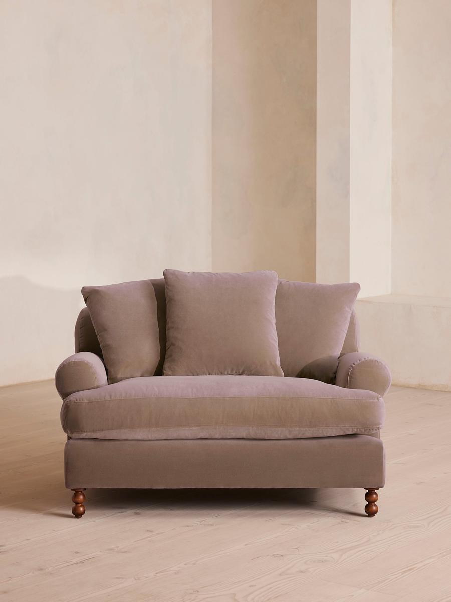 Audrey Loveseat, Velvet, Taupe