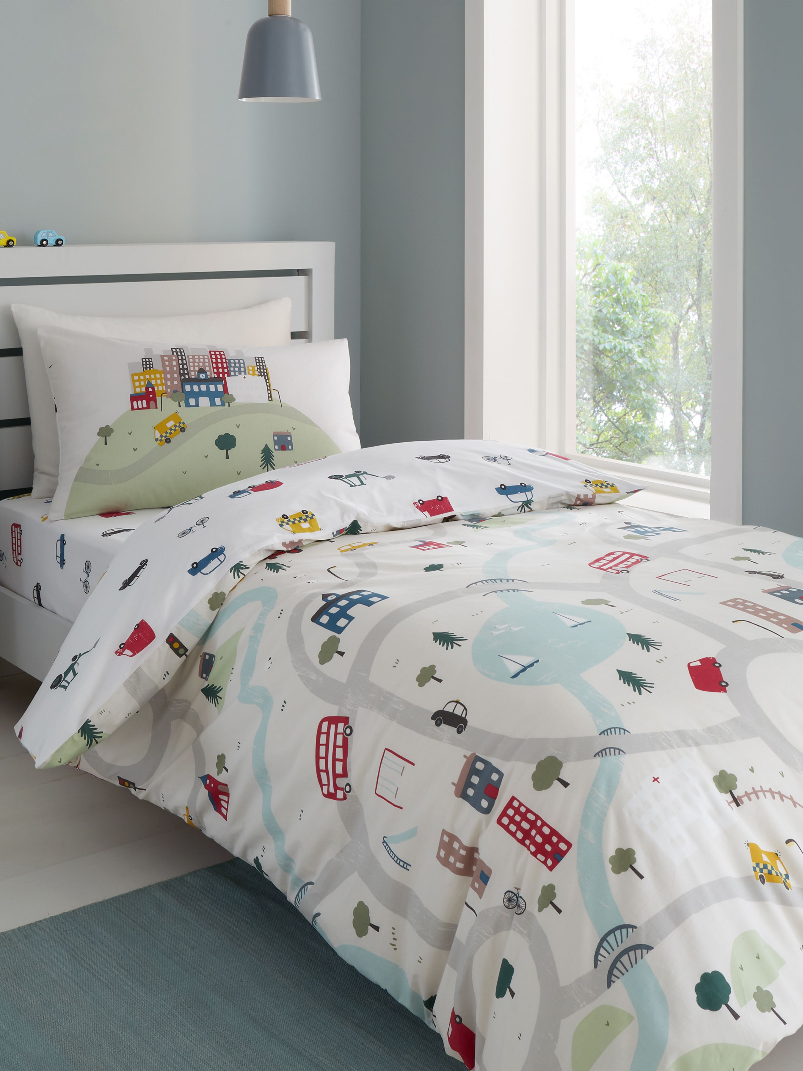 Bianca 'Transport' Cotton Duvet Cover Set in White