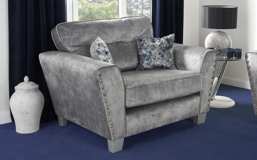 ScS Living Esme Fabric Snuggle Chair Grey