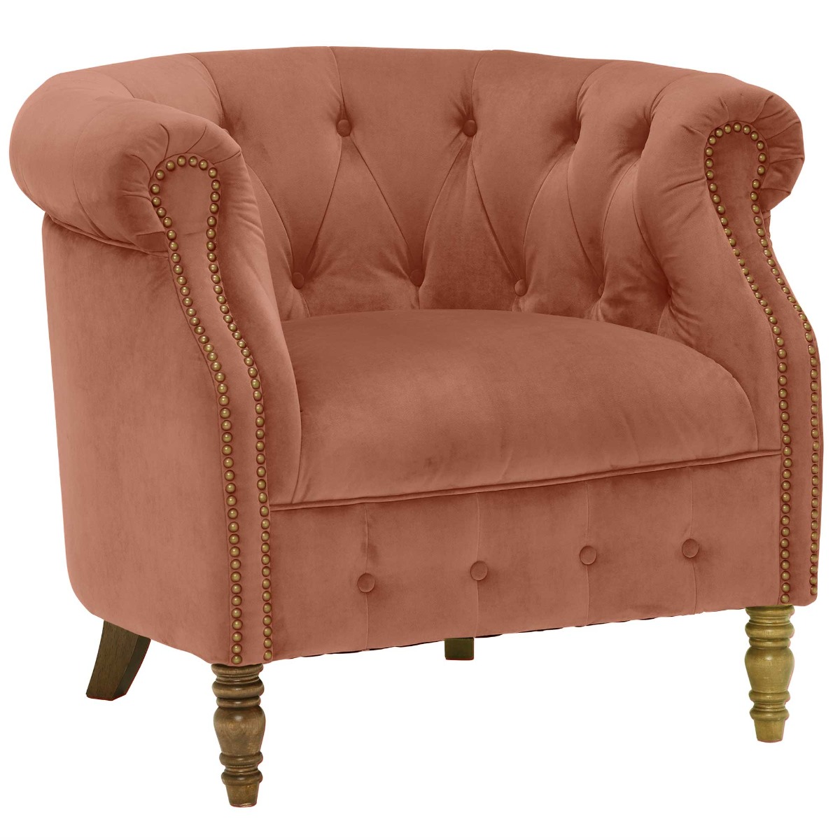 Ollena Velvet Chair, Plush Rose