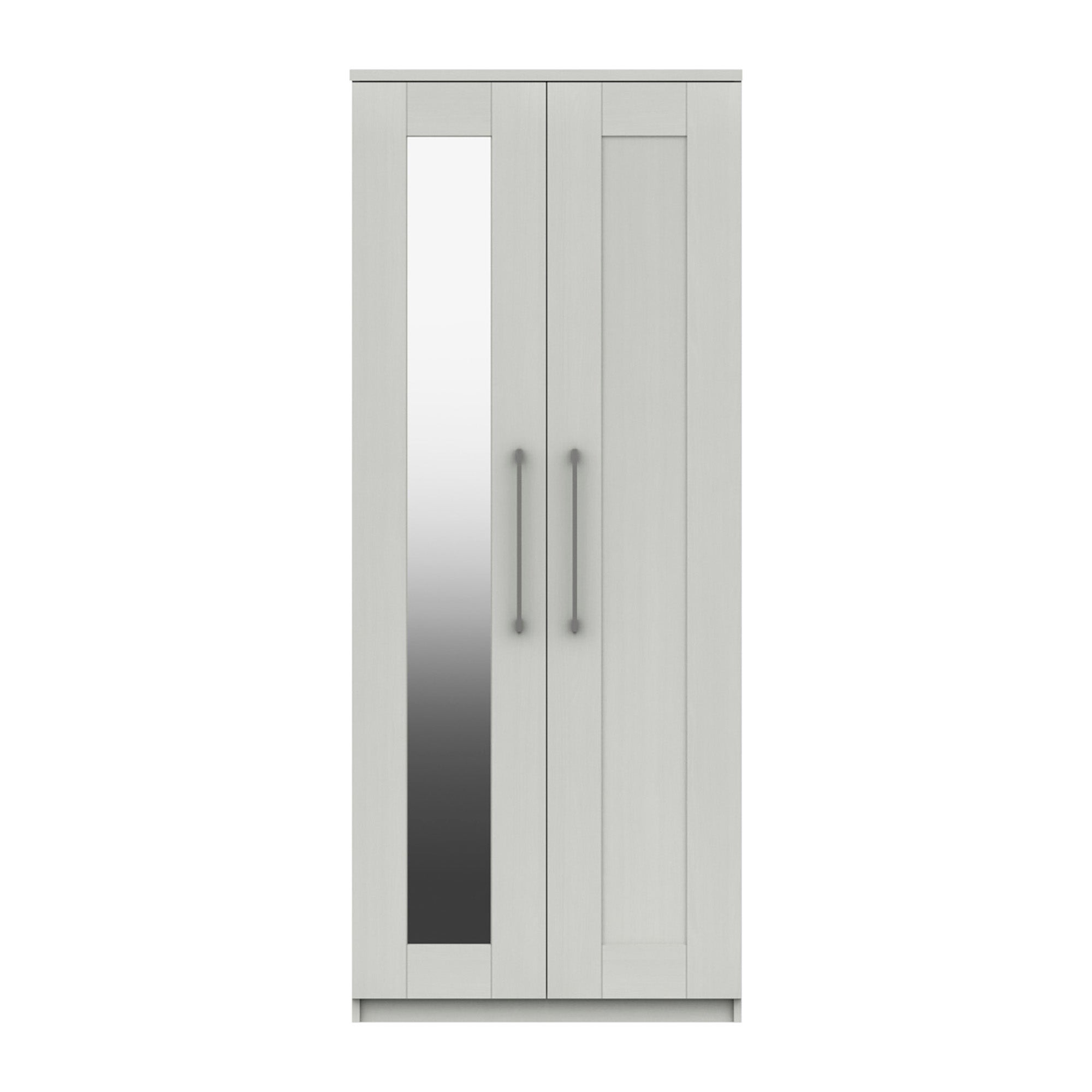 Ethan 2 Door Mirrored Wardrobe White