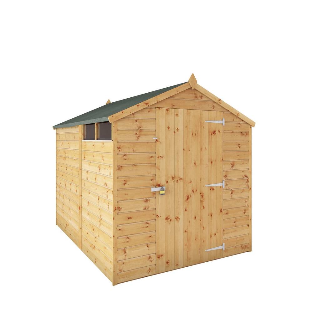 Mercia 8 x 6 Feet Shiplap Security Apex Shed - L240.8 x W189.2 x H198.9 cm in Brown