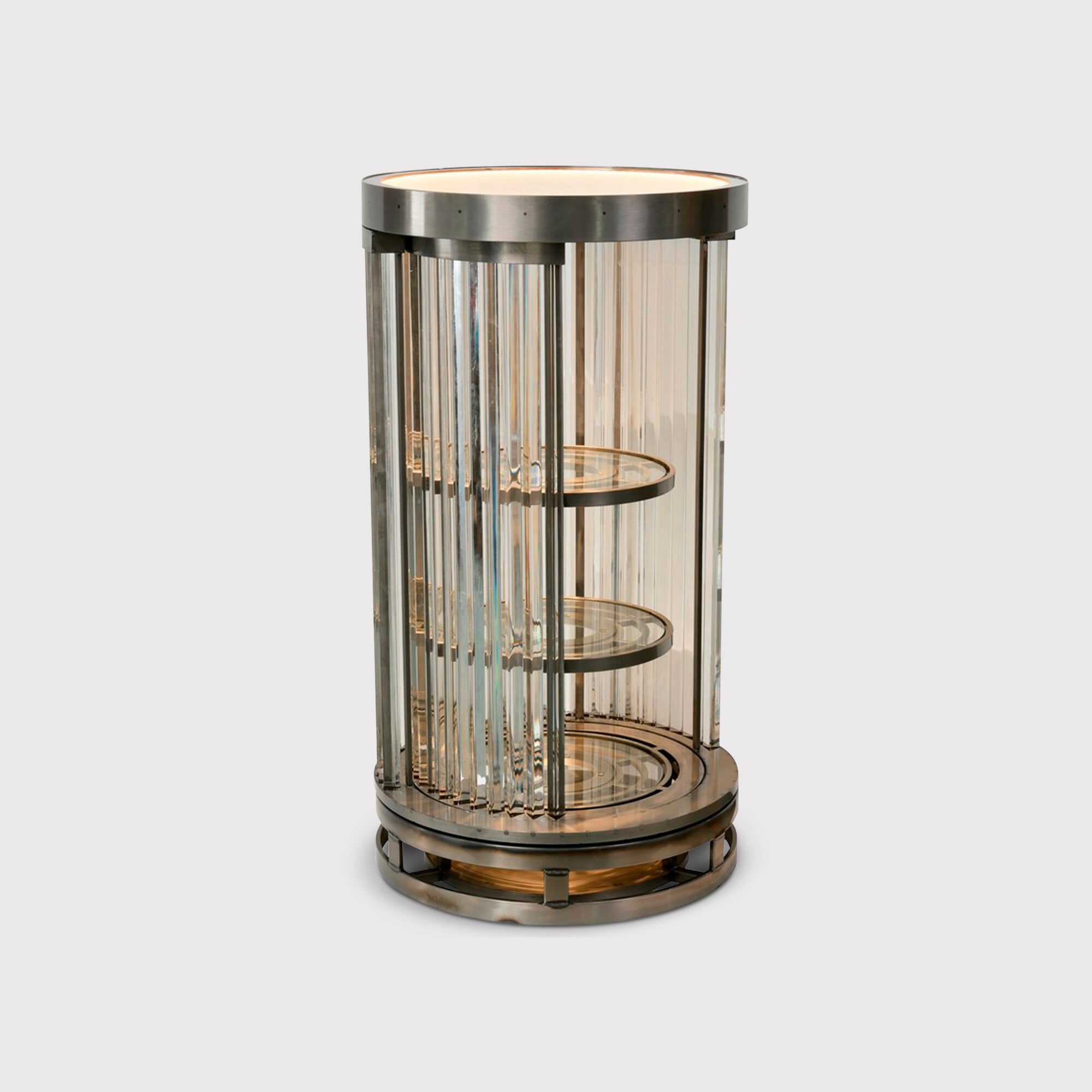 Timothy Oulton Rex Bio Hazard Bar Cabinet 117cm, Grey Metal | Barker & Stonehouse