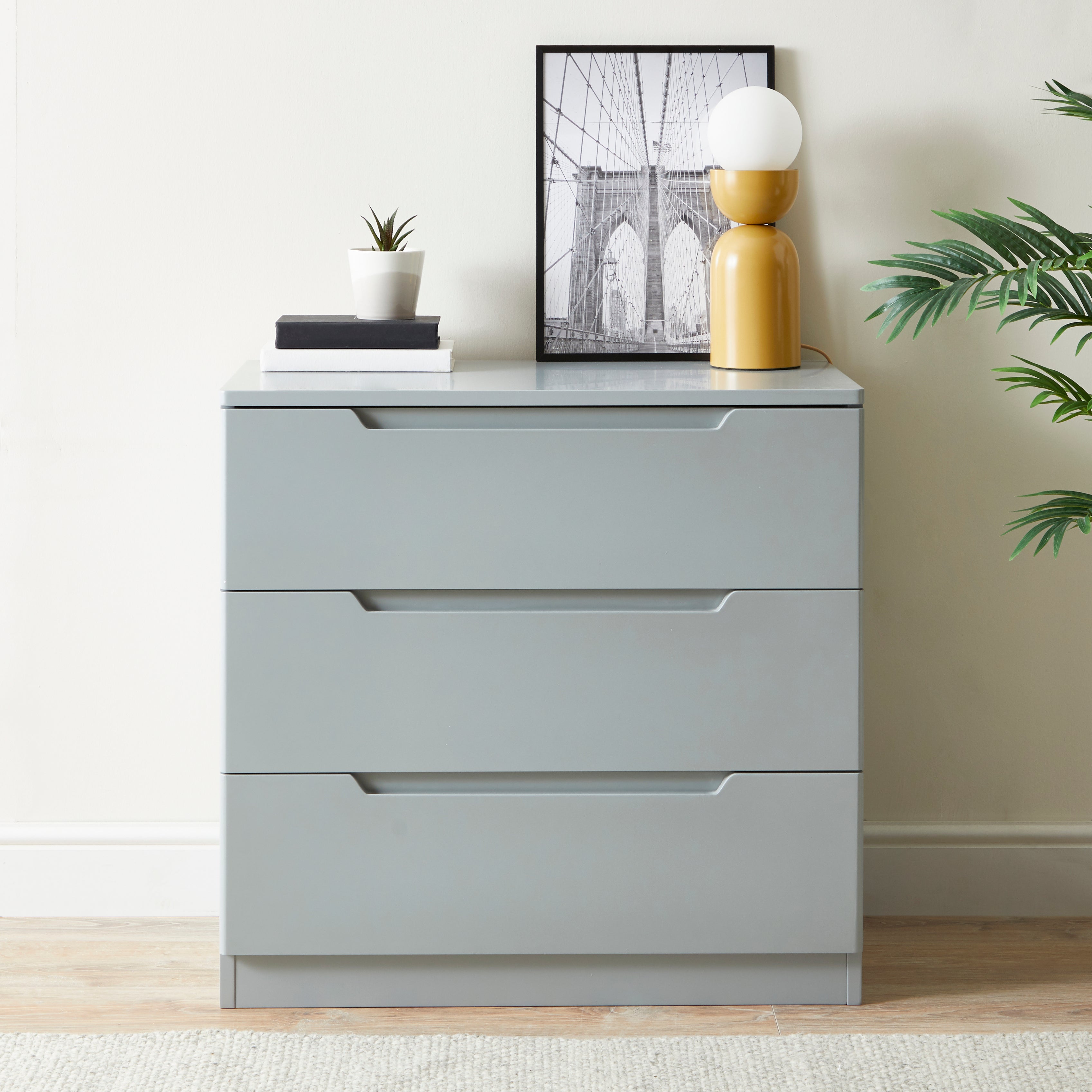 Larson 3 Drawer Chest Grey
