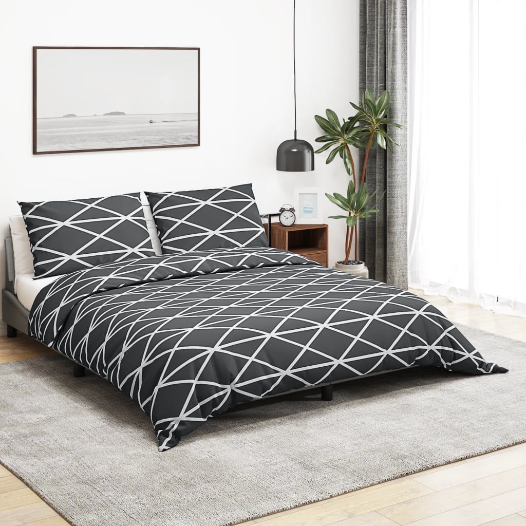 Berkfield Home Duvet Cover Set Grey 225x220 cm Cotton