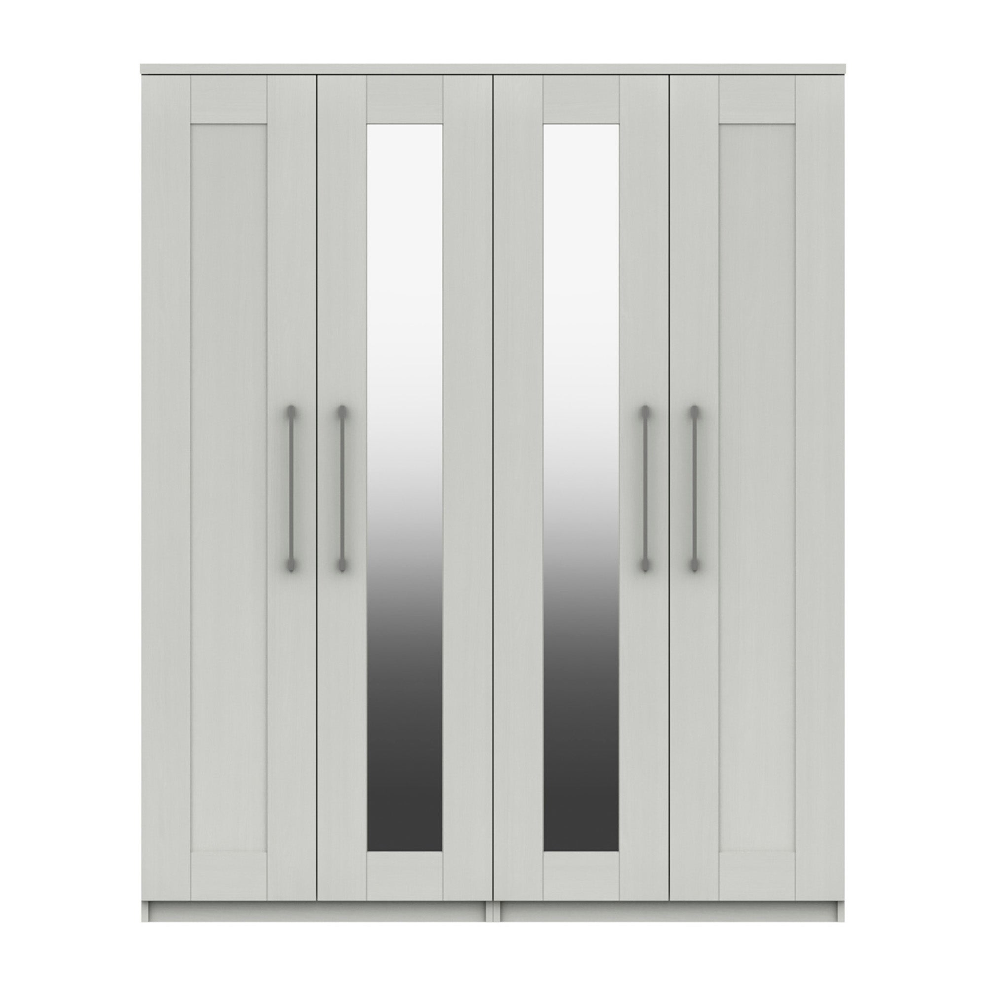 Ethan 4 Door Mirrored Wardrobe White