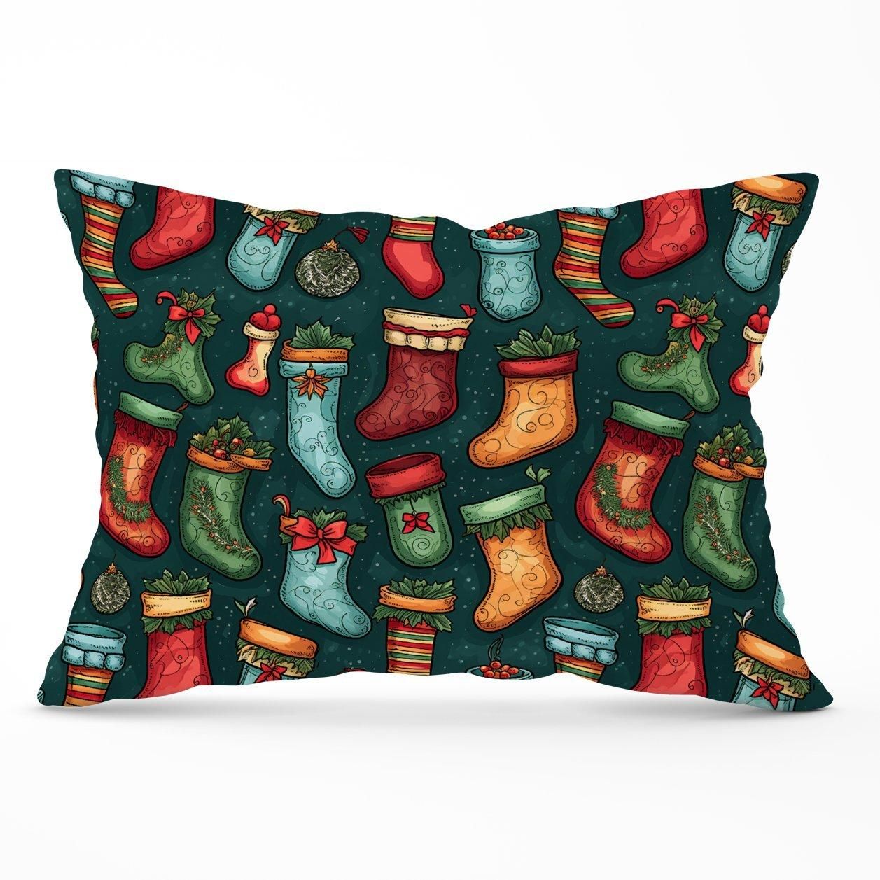 Warren Reed - Designer Christmas Stockings Cushions in Green