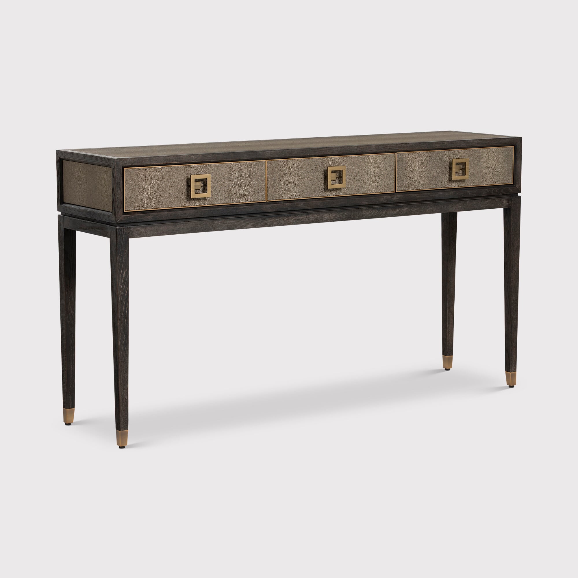 Nerina 3 Drawer Console Table, Black Oak | Barker & Stonehouse