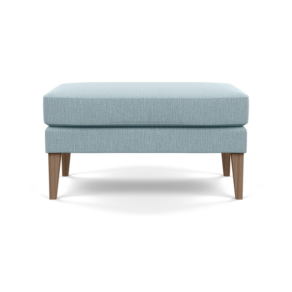 Heal's Richmond Ottoman Smart Linen Mix Duck Egg Tinted Ash Feet