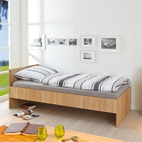Lini Wooden Single Bed In Sonoma Oak