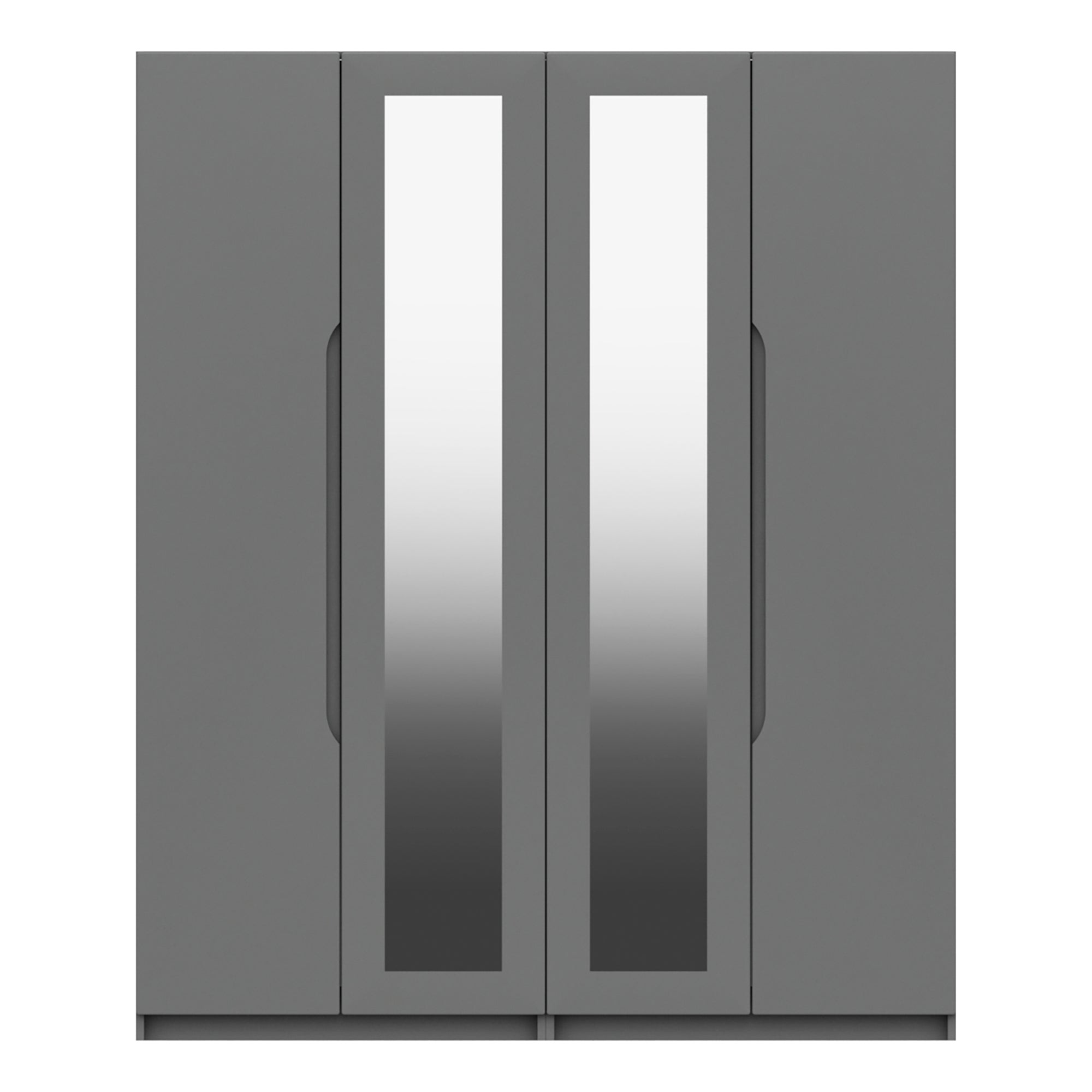 Legato 4 Door Mirrored Wardrobe Grey
