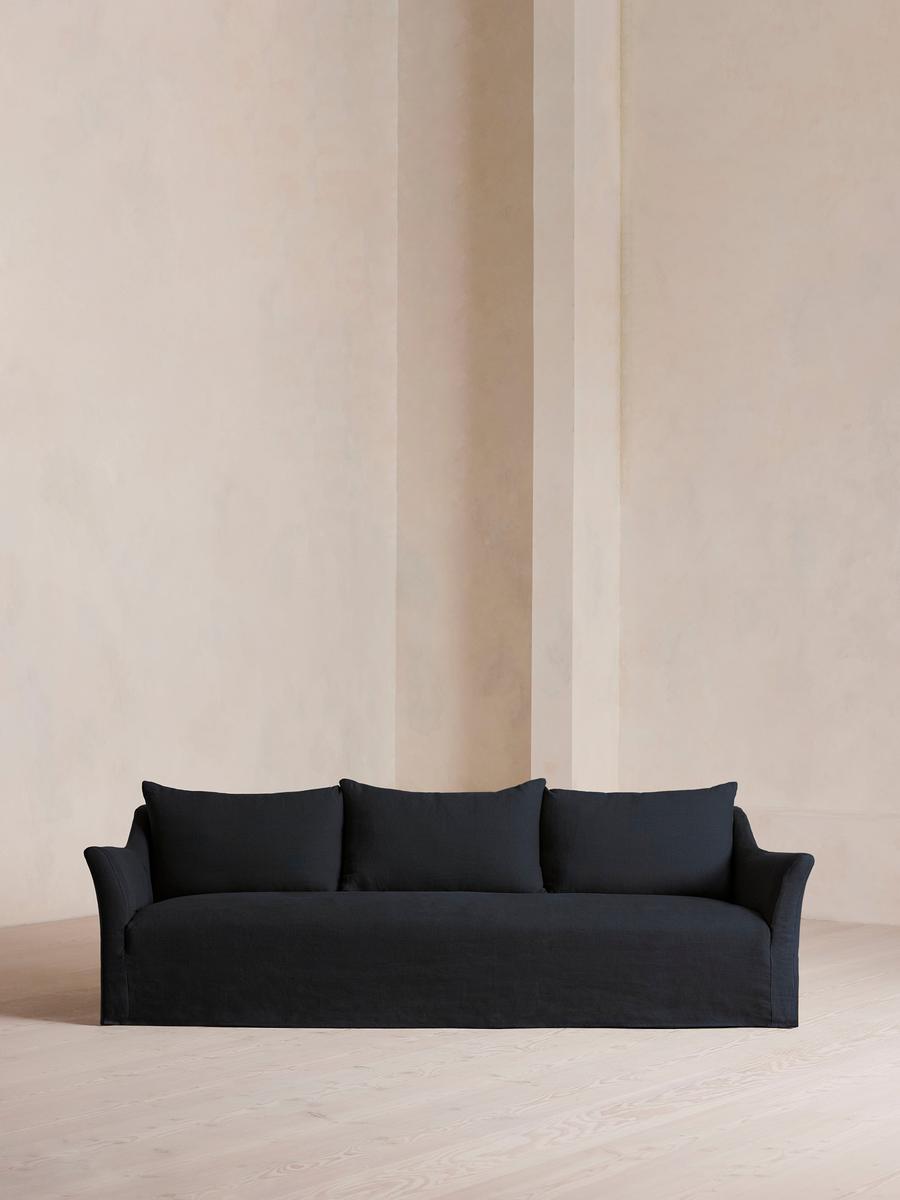 Roma Four Seater Sofa, Linen, Indigo