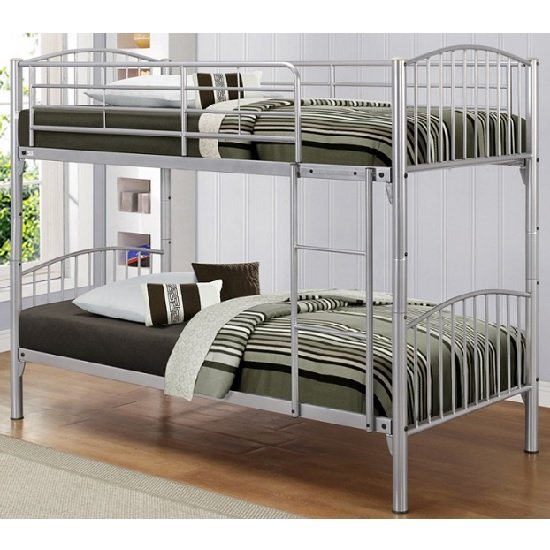 Paddington Children Metal Bunk Bed In Silver