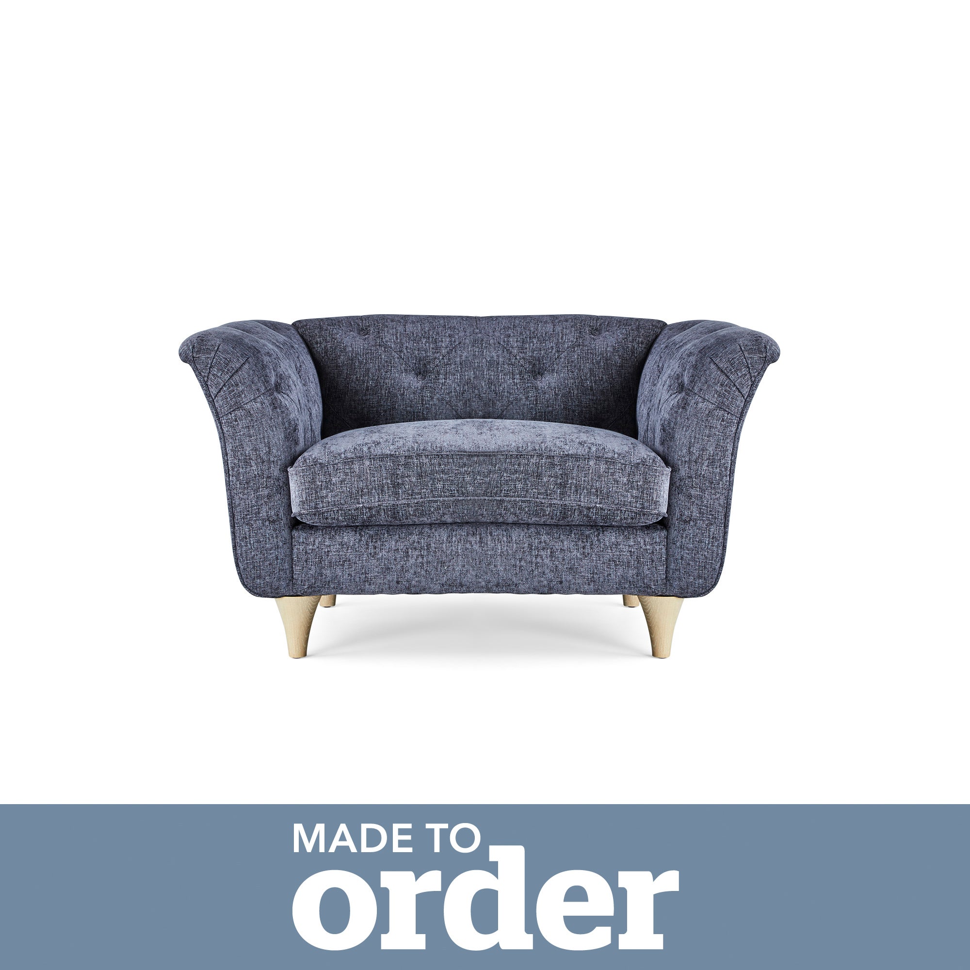 Jaipur Snuggle Chair Luxury Chenille Navy Blue