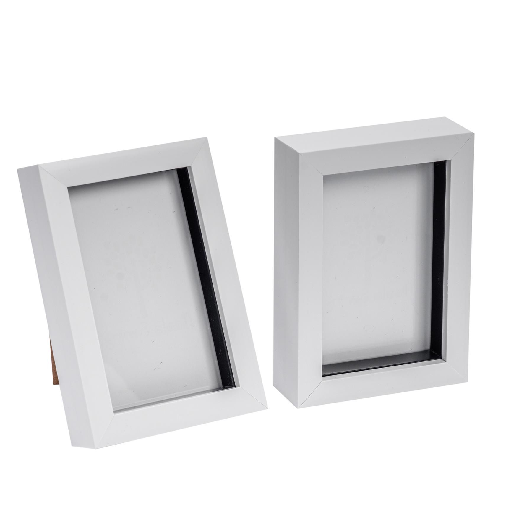 Nicola Spring 3D Box Photo Frames - 4 x 6" - Pack of 5 in White