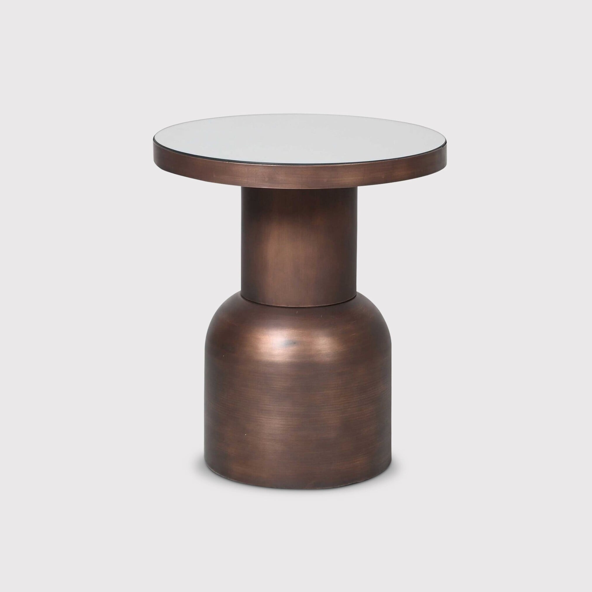 Small Burnished Metal Side Table, Brown | Barker & Stonehouse