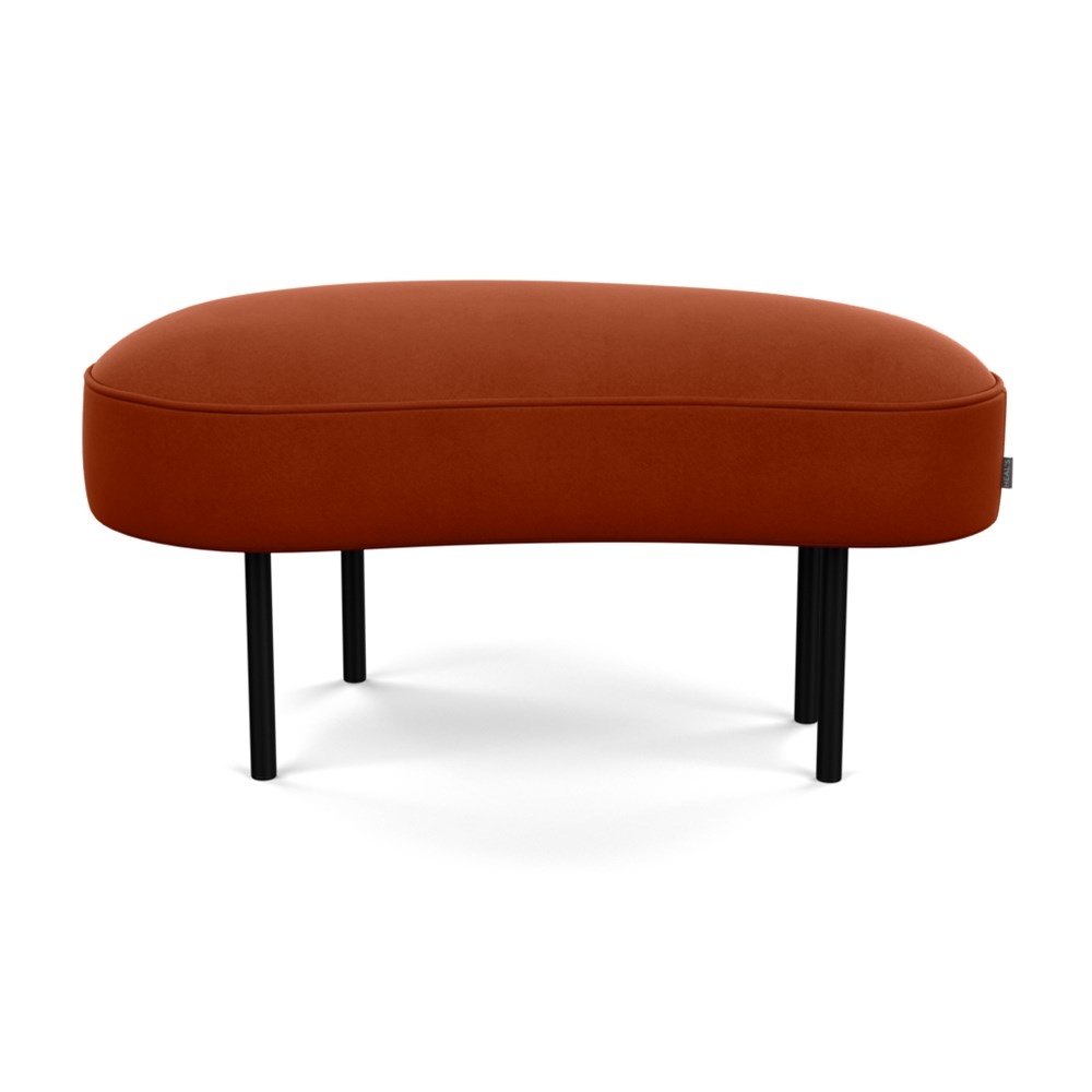 Heal's Isola Small Ottoman Nobilis Velvet Rust Black Feet