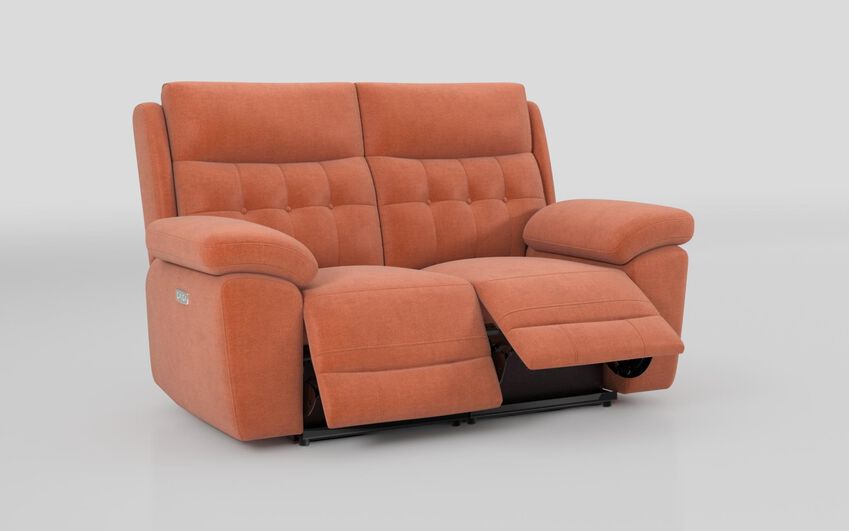 Orange Fabric Belford 2 Seater Power Recliner Sofa