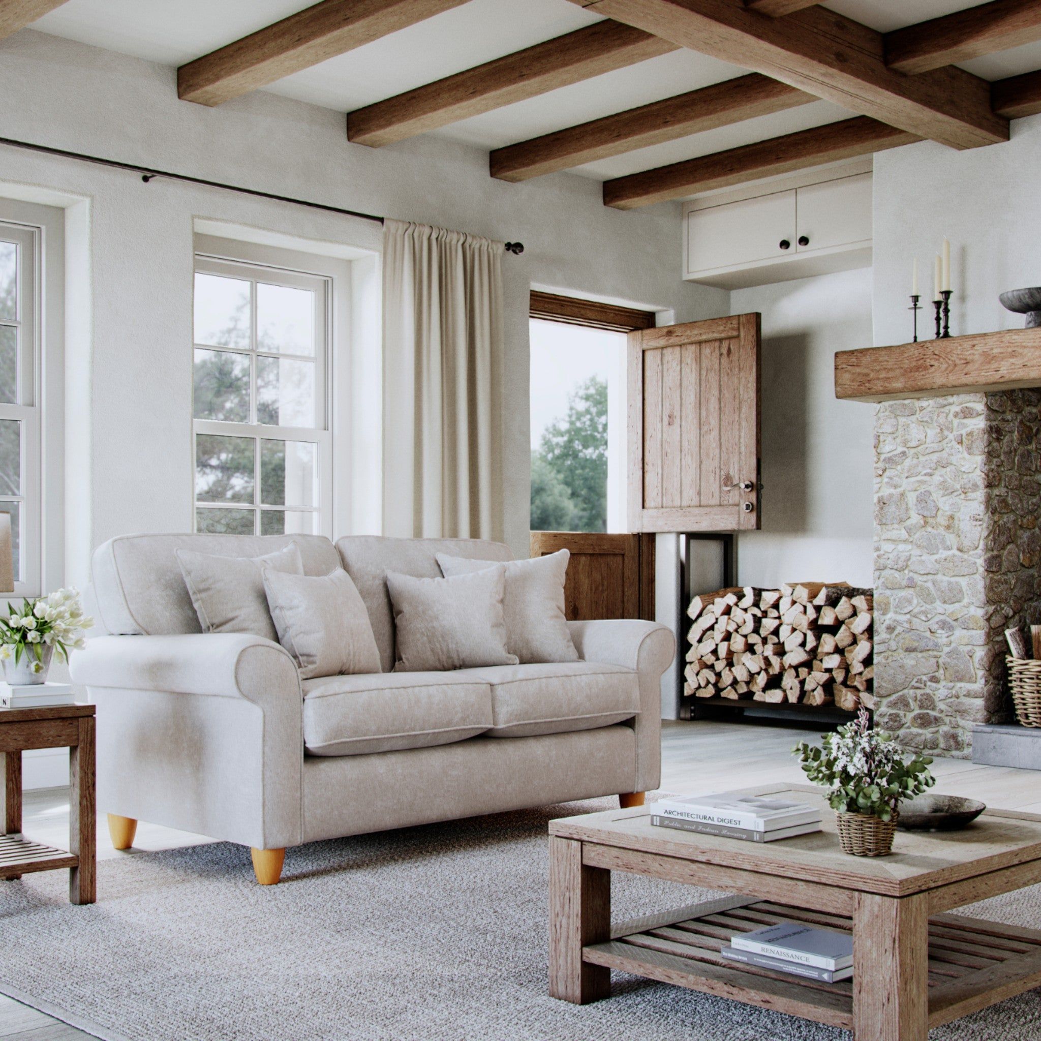 The Great Sofa Company Flora Small Sofa Glory Pearl in Light Beige