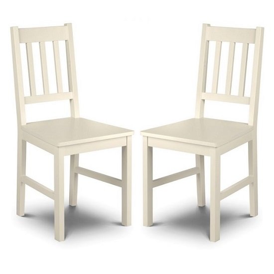 Amandes Wooden Dining Chair In Stone White Lacquer In A Pair