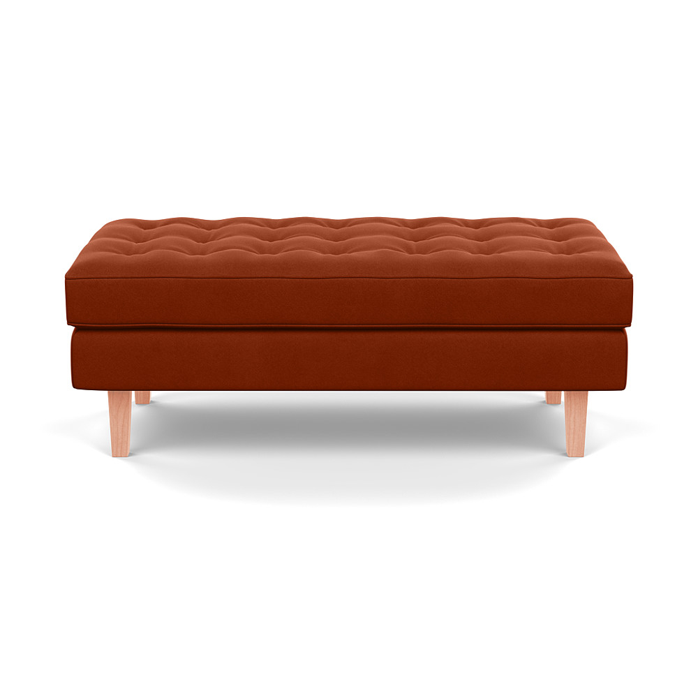 Heal's Hepburn Ottoman in Nobilis Velvet Rust Wenge Feet