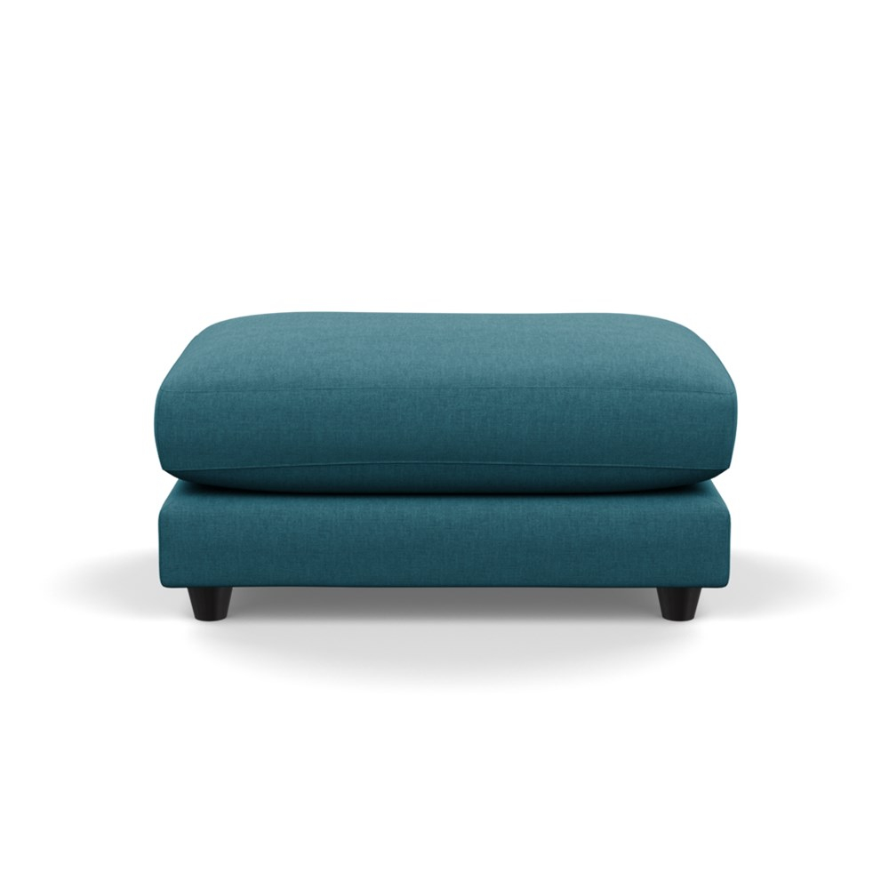 Heal's Snooze Footstool Brushed Cotton Cadet Black Feet