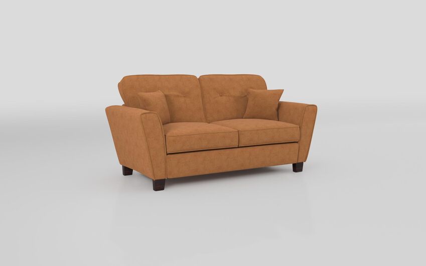 Orange Fabric Paisley 2 Seater Sofa