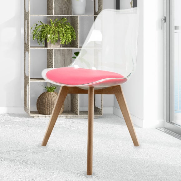 Fusion Living Soho Clear Plastic Dining Chair with Squared Legs