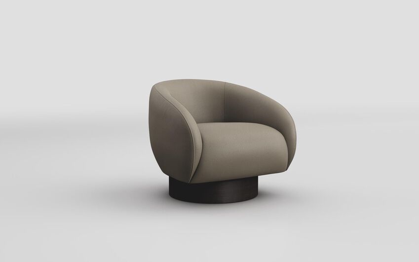 Brown Fabric Baricella Swivel Chair