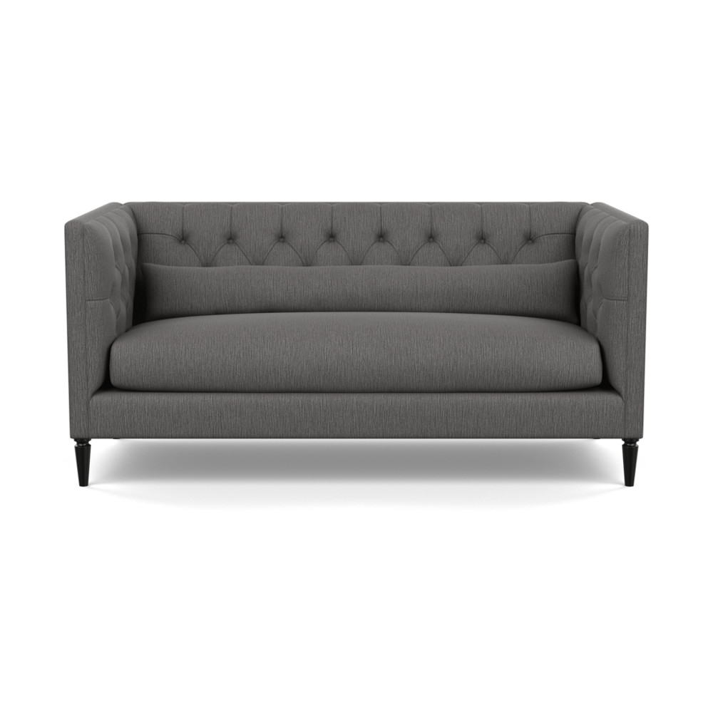 Heal's Balmoral 3 Seater Sofa Smart Linen Mix Grey Black Feet