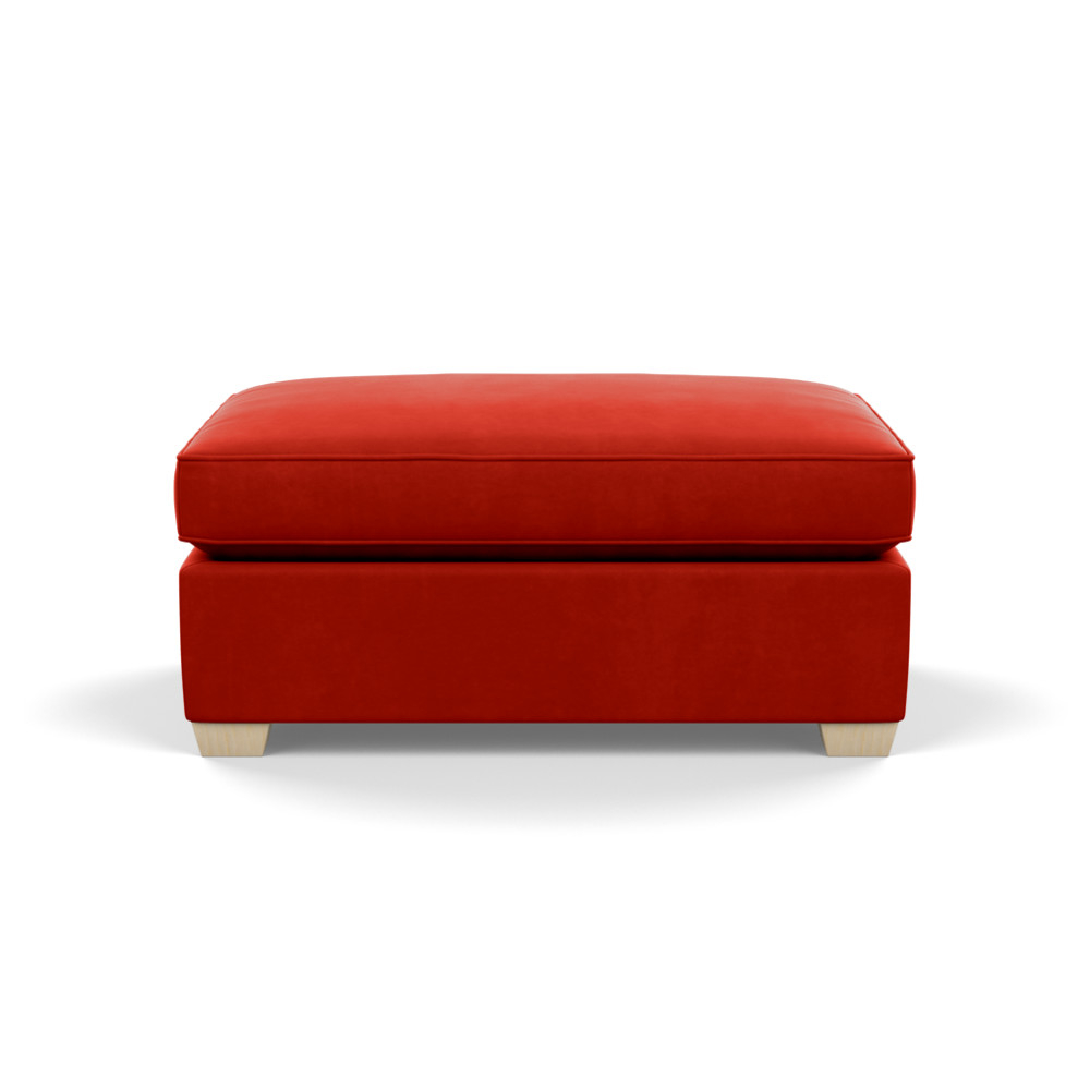 Heal's Torino Footstool Varese Velvet Terracotta Natural Ash Feet