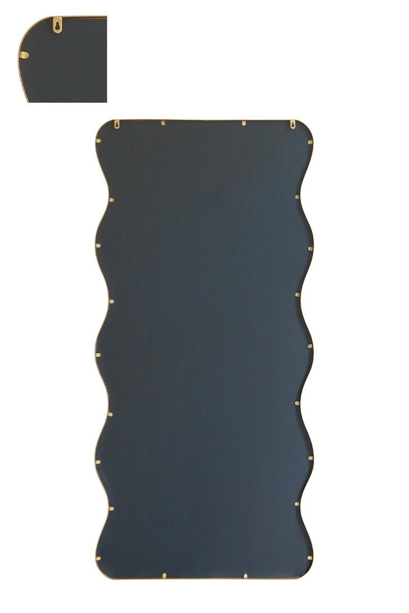 MirrorOutlet Gold Metal Rectangular Wavy Framed Garden Wall Mirror (170CM X 80CM) 4