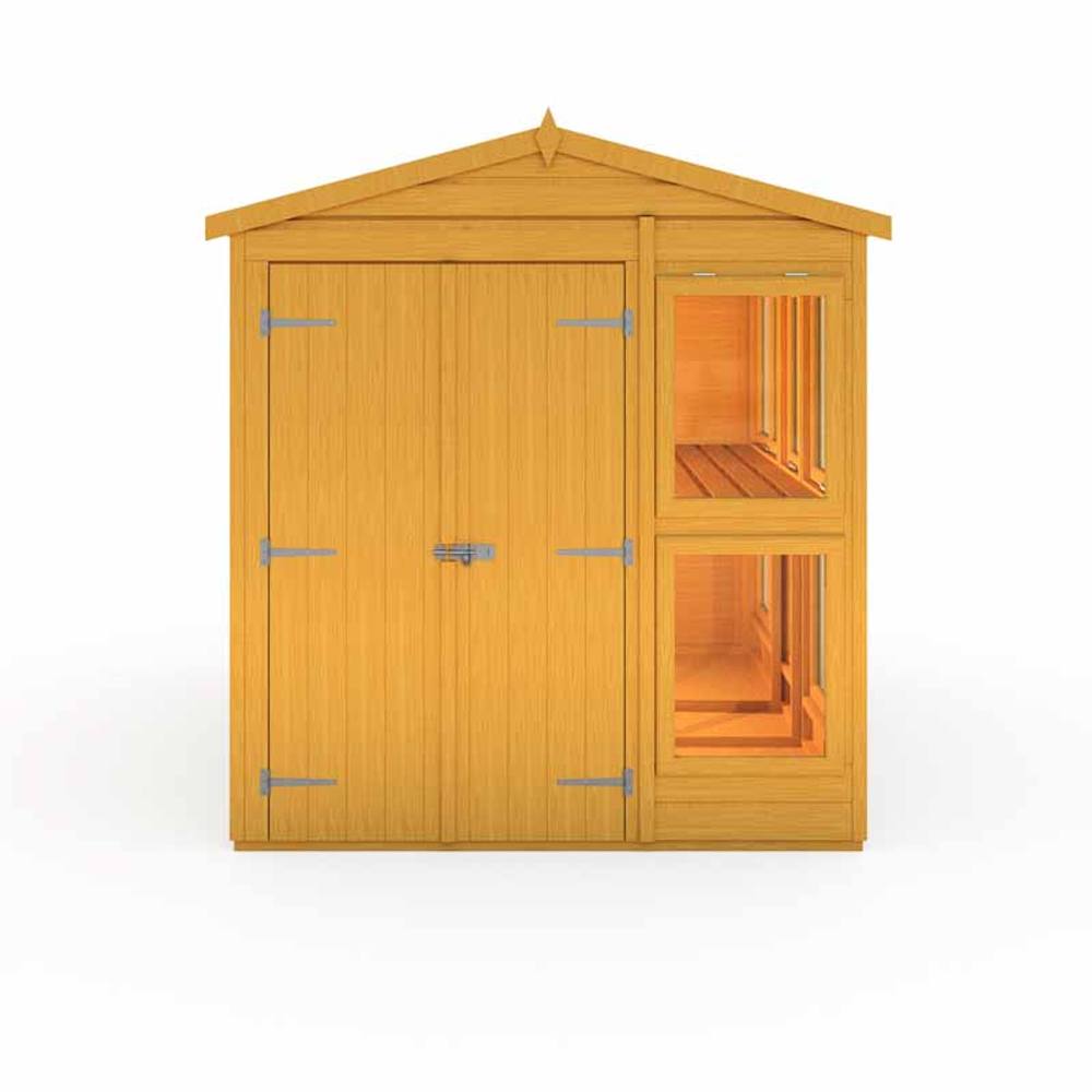 Shires Sun Hut 6 x 10 Feet Potting Shed - L298 x W185.8 x H214.6 cm in Brown