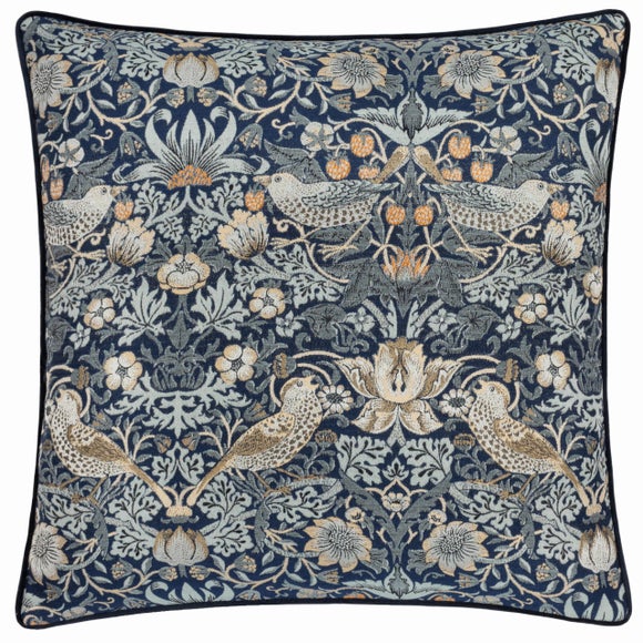 Morris & Co. Strawberry Thief Jacquard Square Cushion 3