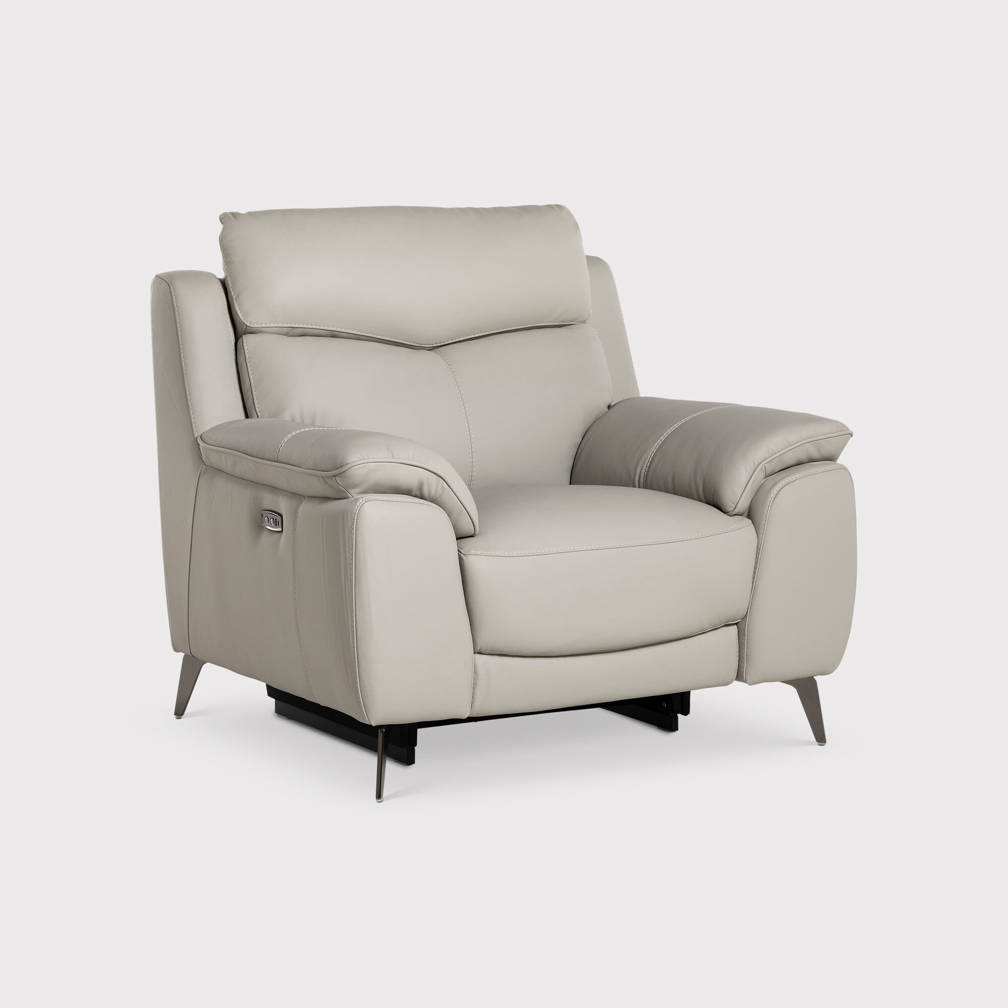 Fiore 1 Seater Recliner, Grey Leather | Barker & Stonehouse