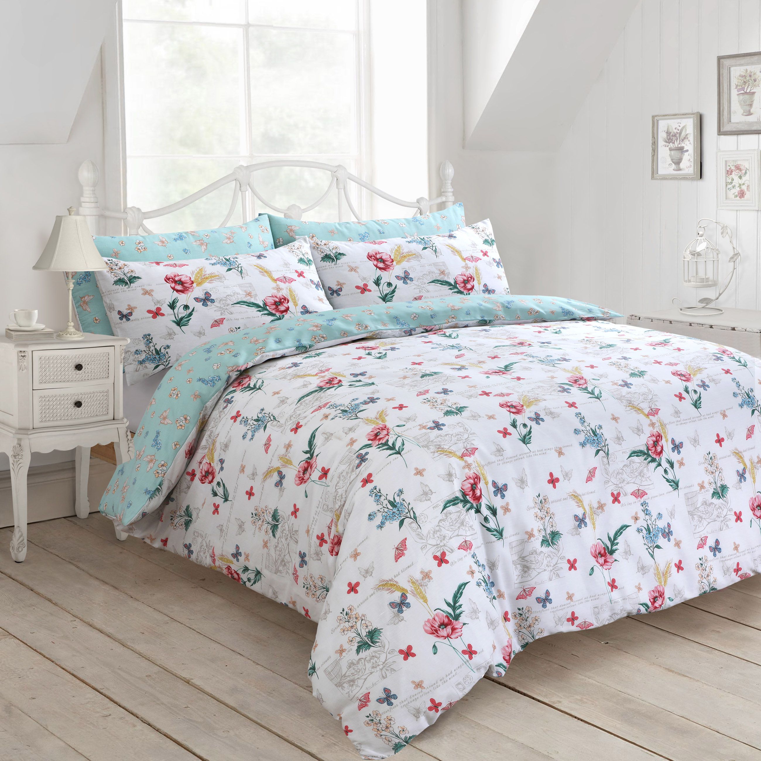 Velosso Sacramento Floral Cotton Rich Printed Duvet Cover & Pillowcase Set