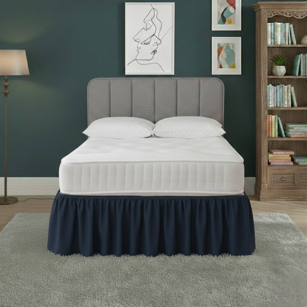 Snug City Base Valance Polycotton Sheet for Divan Beds Easy Care Bed Base Cover in Navy