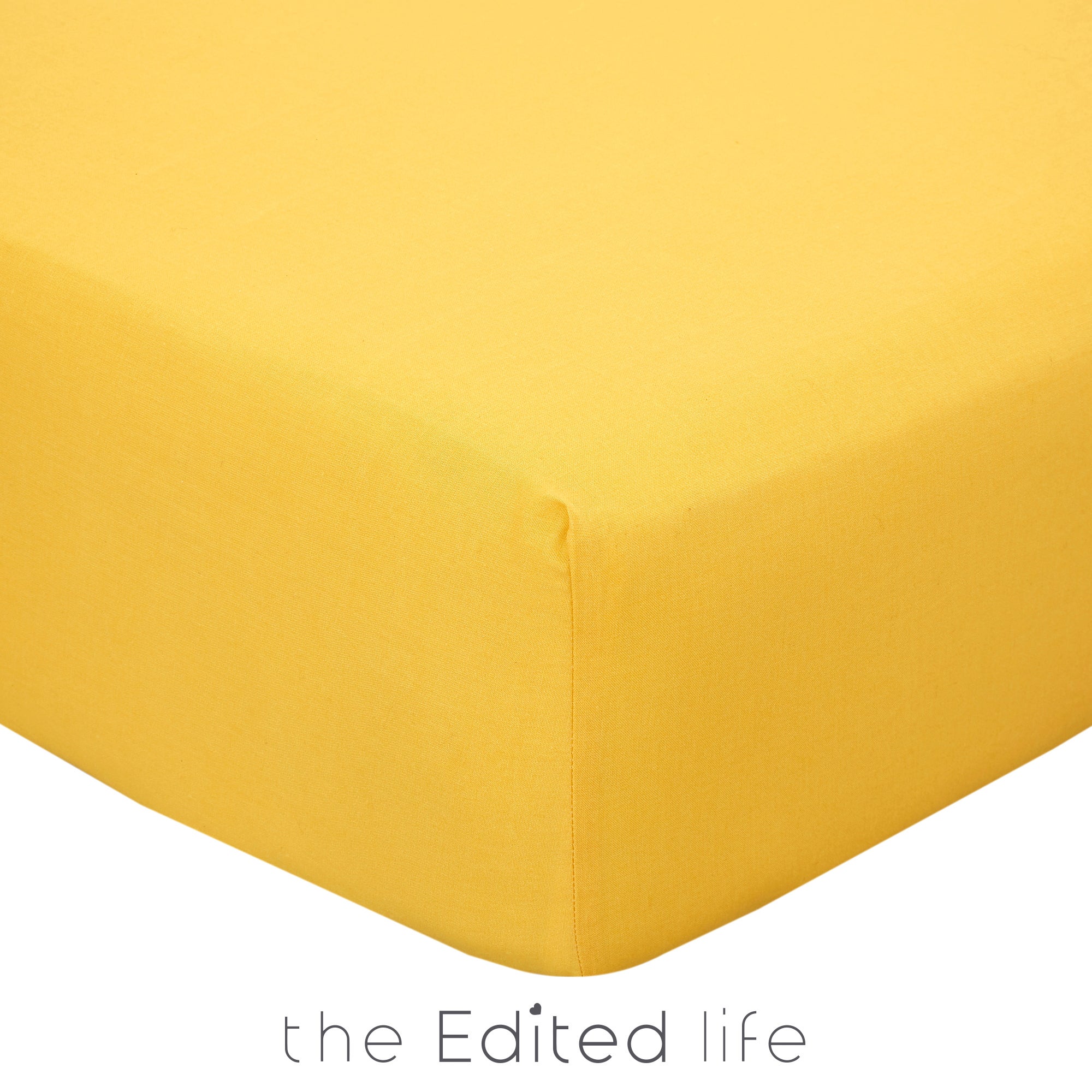 Pack of 2 100% Organic Cotton Fitted Sheets Organic Cotton Mustard