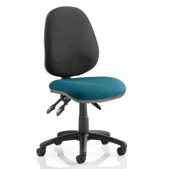 Luna III Office Chair With Maringa Teal Seat No Arms